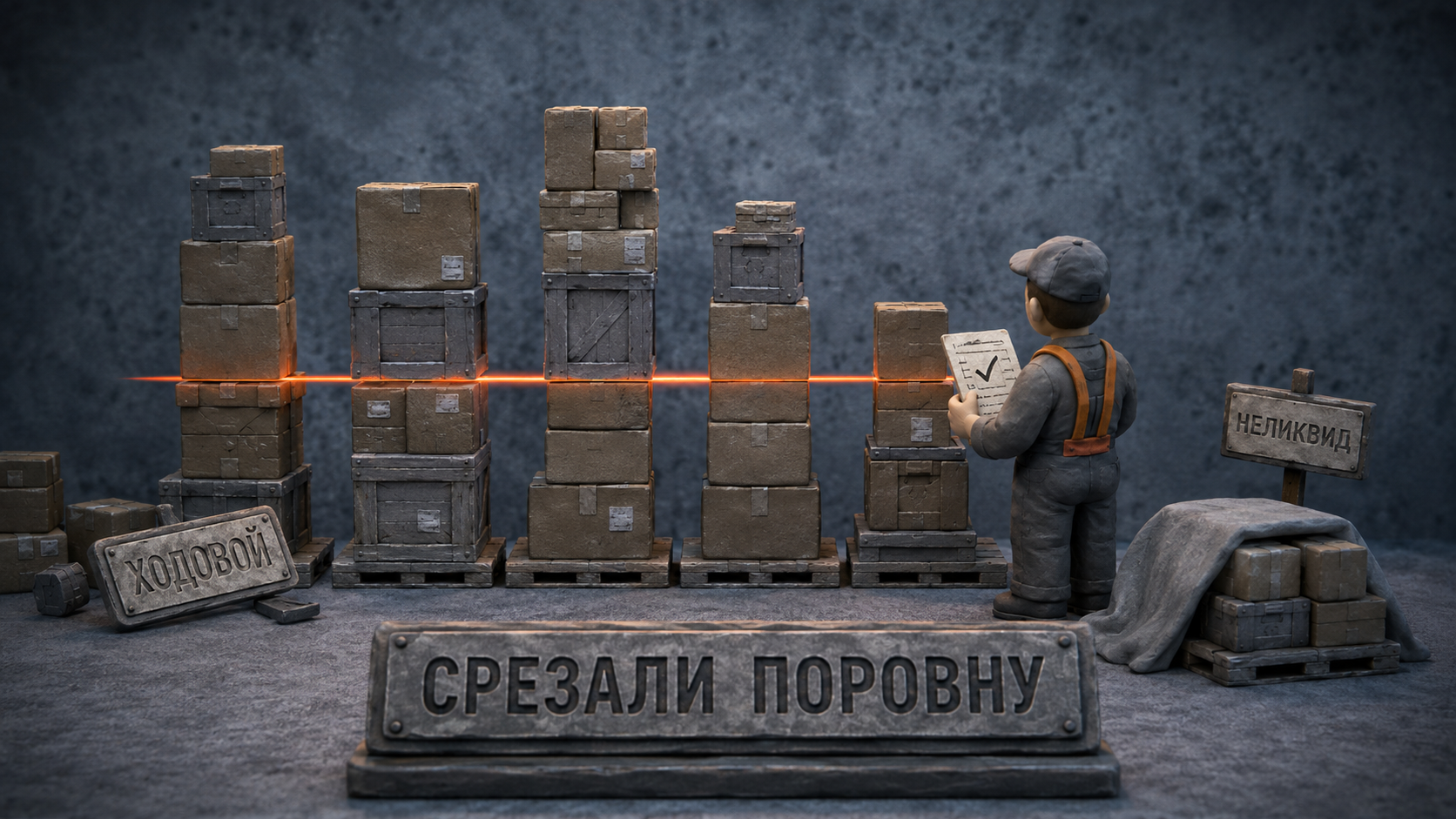 Пропорциональное сокращение склада срезает рабочий запас и не трогает неликвид