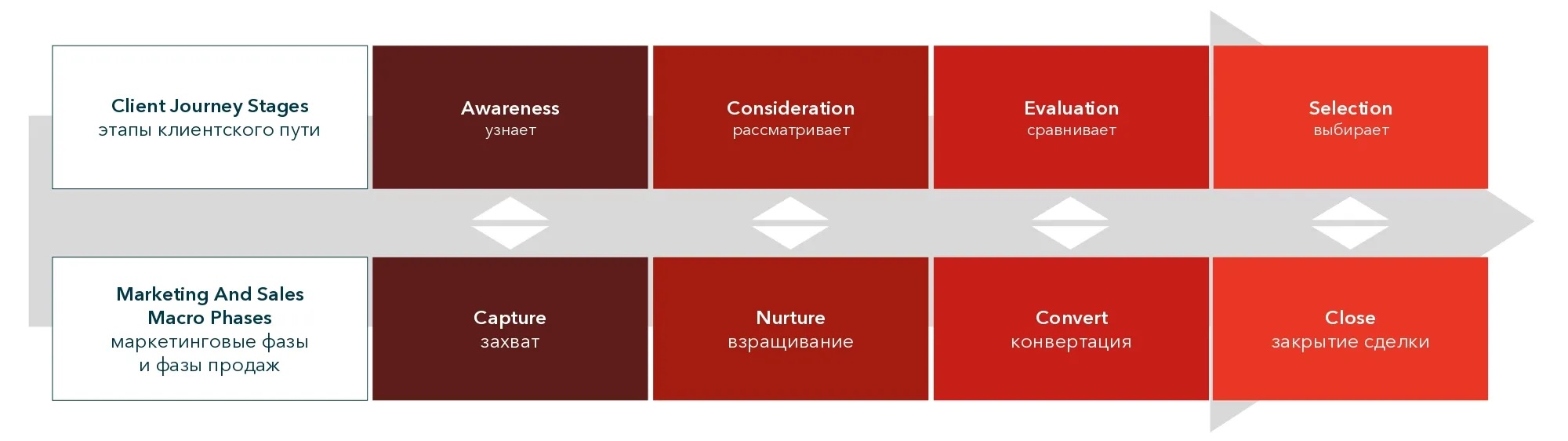 Схема клиентского пути: как выстраиваются фазы маркетинга и продаж